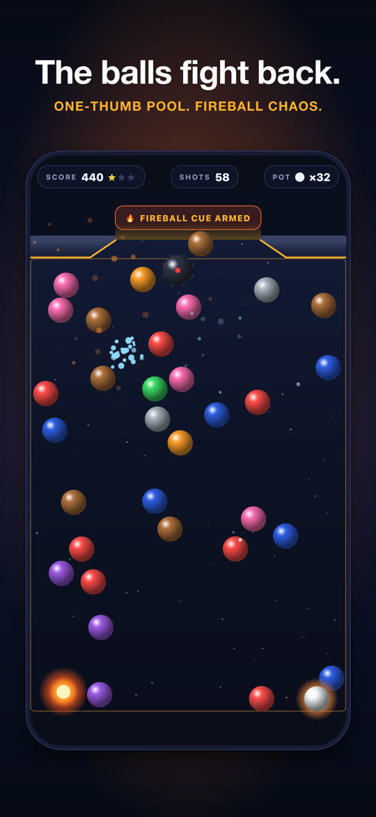 Screenshot: The balls fight back.